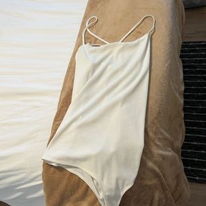 White Bodysuit With Strappy Back